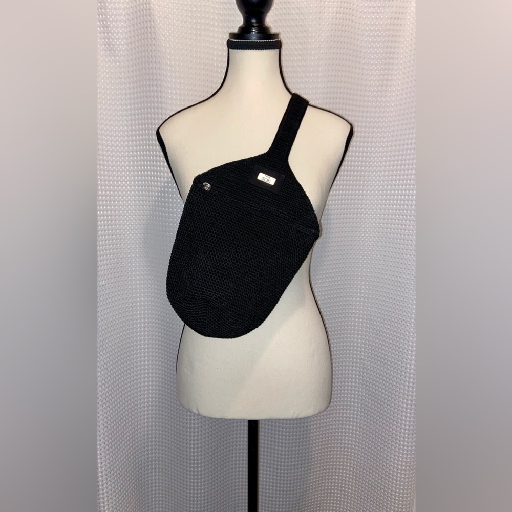 Women’s THE SAK hand crochet black crossbody vegan‎ backpack bag